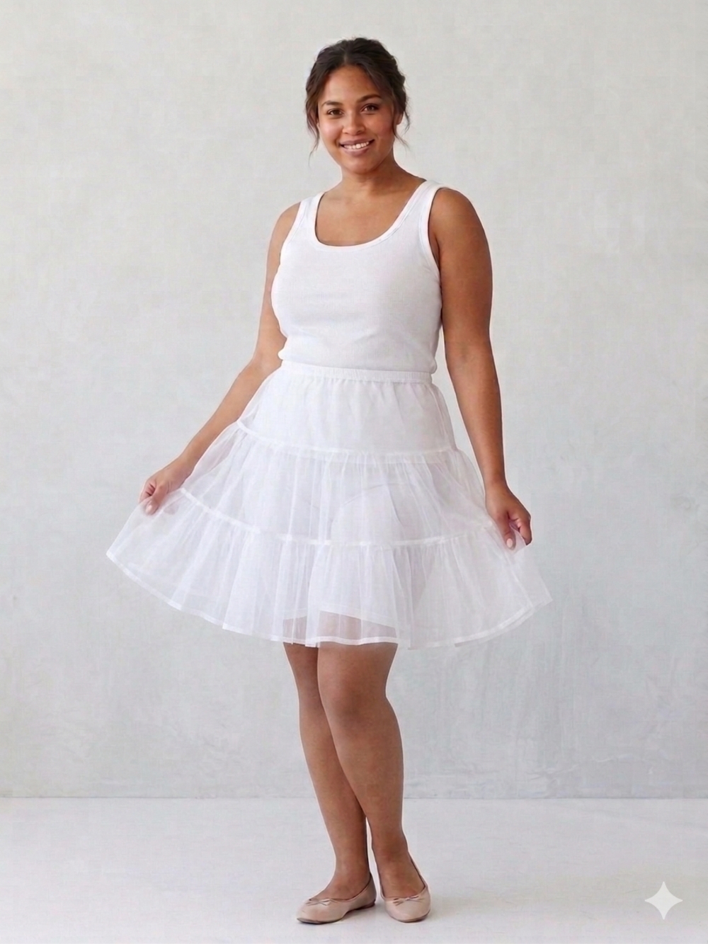 White Tiered Tulle Skirt - Women